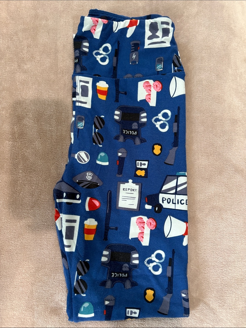 LuLaRoe Blue Police-Themed Leggings
